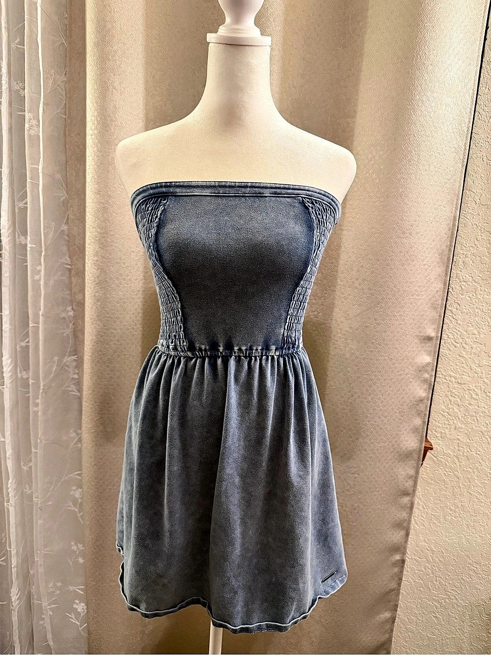 Y2K Abercrombie & Fitch Strapless Top in Blue Size XS